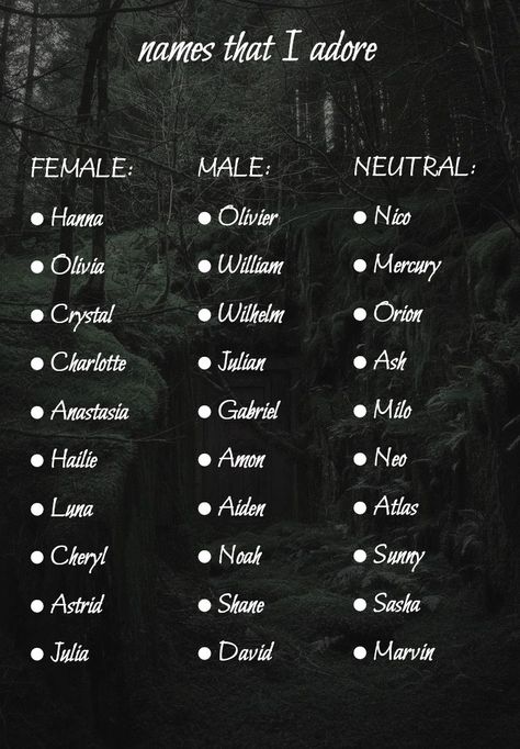 #names #femalenames # malenames #neutralnames Goth Name Ideas, Series Name Ideas, Name Ideas For Ocs, Grunge Names Ideas, Male Names Ideas, Hero Names Ideas, Dark Names For Boys, Name Ideas For Characters, Dystopian Names