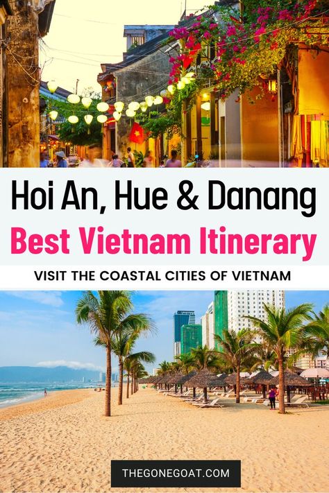 After hitting the big towns and major cities like Ho Chi Minh or Hanoi, this was a welcome pace that I much appreciated. Here are the best vietnam itinerary visiting the coast and cultural towns from hoi an, hue to danang. vietnam travel | asia travel | beaches aesthetic | beaches | warm destinations Danang Vietnam, Vietnam Itinerary, Big Town, Danang, Travel Asia, Coastal Cities, Coffee Culture, Hoi An, Vietnam Travel