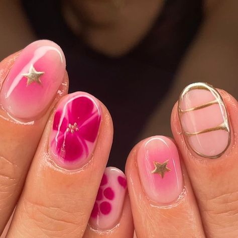 Summer Nails on Instagram: "Some mix&match nail inspos for soft girlies🌸🌷🍒🌻 #summernails #summernailinspo #summernailideas #summernaildesigns #naildesign #nailart #nailideas #nailinspo #nailsnailsnails #mixandmatch #mixandmatchnails #mixmatchnails #privatenailtech #privatenailsalon #privatenailstudio #londonnails #londonnailtech #londonprivatenailtech #biab #biabnails #biabnailart #biablondon #foryou #fy #foryoupage #fyp #gelnailart #gelnaildesign #tgb #flowernails" Square Biab Nails, Mix Match Nail Designs, Colourful Nails Designs, Fun Short Nail Designs, Really Short Acrylic Nails, Short Nails With Designs, Short Nail Inspi, Feb Nails Valentines Day, Pink Manicure Ideas