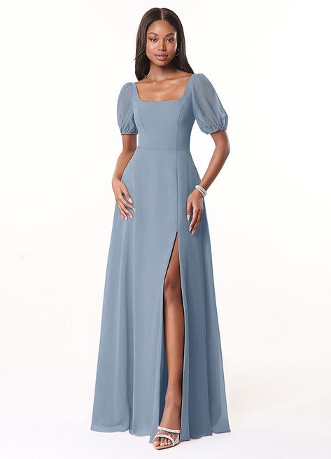 Steel Blue Bridesmaid Dresses, Sky Blue Bridesmaid Dresses, Lilac Bridesmaid Dresses, Lavender Bridesmaid Dresses, Bridesmaid Dresses Azazie, Dusty Blue Bridesmaid Dresses, Floor Length Chiffon Bridesmaid Dresses, Blue Bridesmaid Dress, Bridesmaid Dresses Long Chiffon