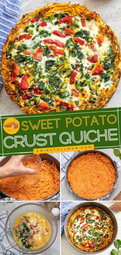 Potato Crust Quiche, Sweet Potato Crust Quiche, Sweet Potato Crust, Gluten Free Quiche, Easy Spring Recipes, Vegetarian Quiche, Potato Crust, Healthy Potatoes, Quiche Recipes Easy