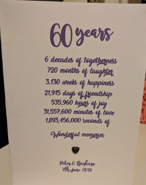 60 Yr Wedding Anniversary, 60 Anniversary Cards Handmade, 60 Wedding Anniversary Quotes, 60th Wedding Anniversary Card Ideas, 60th Wedding Anniversary Gift Ideas Diy, 60 Wedding Anniversary Ideas Decoration, Anniversary Ideas For Grandparents, 60th Anniversary Card Ideas, 60 Year Wedding Anniversary Ideas