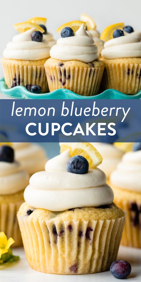 Blueberry Cupcakes Recipe, Blueberry Cupcake, Lemon Blueberry Cupcakes, Blueberry Cupcakes, Lemon Cream Cheese Frosting, Lemon Frosting, Lemon Cupcakes, Lemon Flavor, Refreshing Desserts