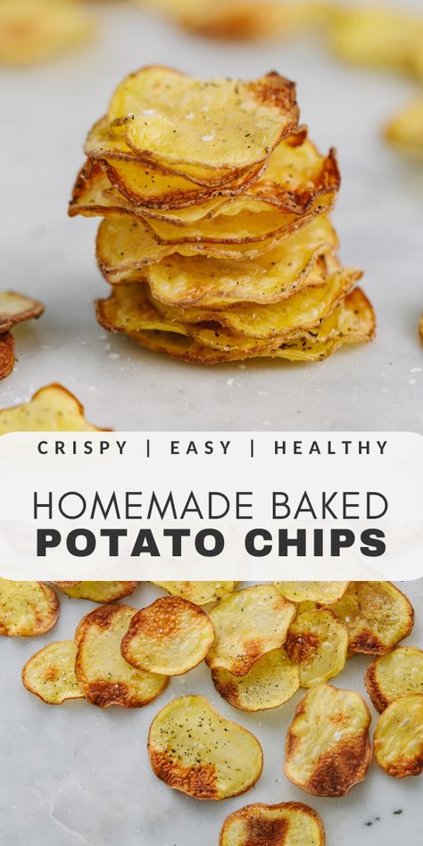 Crispy Baked Potatoes, Baked Potato Chips, Potato Chip Recipes, Chip Recipe, Healthy Chips, Healthy Potatoes, Homemade Chips, No Going Back, Gluten Free Recipe