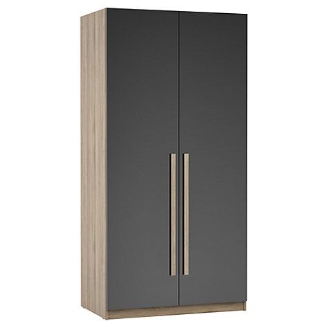 House by John Lewis Mixit Block Handle Double Wardrobe, Gloss Grey/Grey Ash Wooden Almari, Apartment Japan, Outdoor Seats, Wooden Cupboard Design, Wooden Wardrobe Design, Single Wardrobe, Almirah Designs, Wooden Cupboard, Wardrobe Door Designs