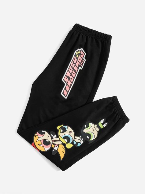 The Powerpuff Girls | ROMWE Cartoon Graphic Sweatpants Cartoon Network Powerpuff Girls, Powerpuff Girls Cartoon, Super Nana, Graphic Sweatpants, Women Sweatpants, Girl Sweat, Girl Sweatpants, Pink Joggers, Power Puff