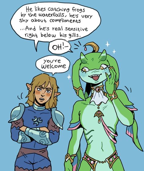 Sidon Zelda, Legend Of Zelda Memes, Zelda Funny, Link Zelda, Zelda Art, Legend Of Zelda Breath, Zelda Breath, Twilight Princess, Breath Of The Wild