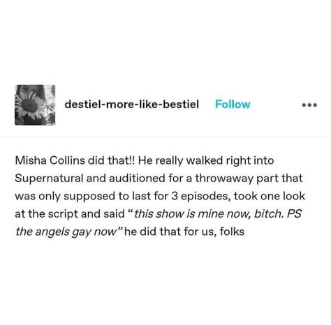 Supernatural Dean And Cas, Supernatural Castiel Wings, Destiel Headcanon Cute, Destiel Memes Funny, Demon Dean X Castiel, Destiel Cute, Supernatural Dean X Castiel, Spn Memes Funny, Midam Spn