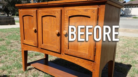 How to Update Old Furniture Buffet Makeover Diy, Diy Sideboard Buffet, Refinished Sideboard, Before And After Furniture Makeover, Update Old Furniture, Vintage Buffet Makeover, Refinished Buffet, Diy Old Furniture Makeover, Before And After Furniture