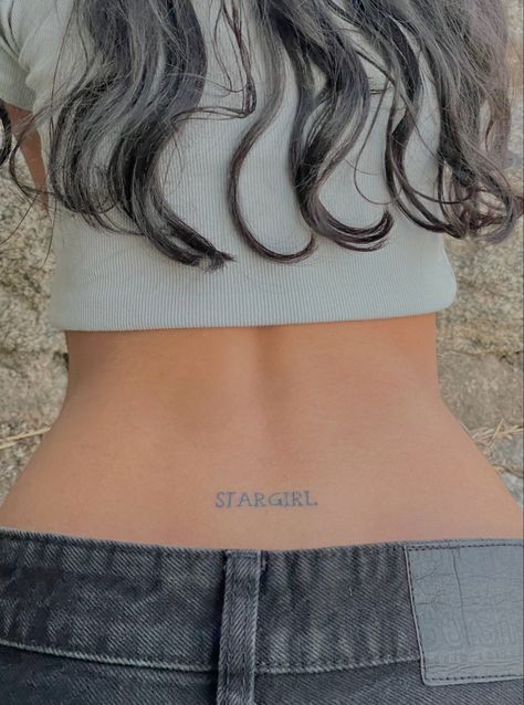 Stargirl Tattoo Lower Back, Stargirl Tramp Stamp, That Girl Tattoo, Joe Star Birthmark Tattoo, Stargirl Tattoo The Weeknd, It Girl Tattoo, Ideas Tatuajes Mujer, Trampstamp Tattoo Aesthetic, Lucky You Tattoo