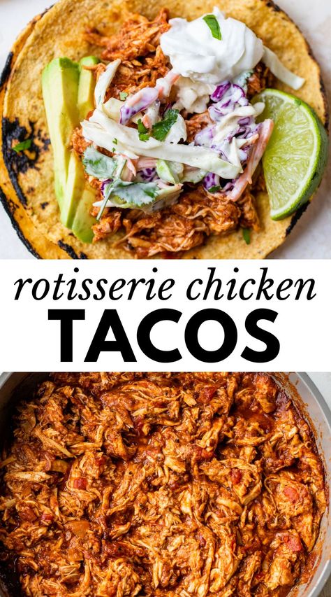 Recipe Rotisserie Chicken, Costco Rotisserie Chicken Recipe, Rotisserie Chicken Recipes Healthy, Crockpot Rotisserie Chicken, Rotisserie Chicken Tacos, Rotisserie Chicken Recipe, Costco Rotisserie Chicken, Easiest Dinner, Recipes Using Rotisserie Chicken