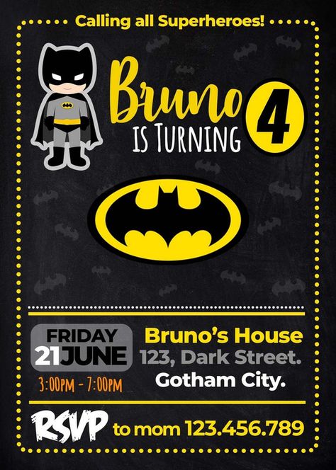 Safari Safari: Kids Safari Birthday Invites Batman Themed Birthday Party Boys, Batman Birthday Party Invitations, Batman 5th Birthday Party, Batman First Birthday Party, Batman Birthday Invitations, Batman Party Foods, Batman Party Games, Chibi Birthday, Batman Party Supplies