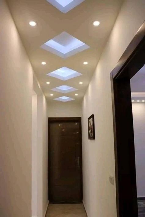 Ceiling Design For Corridor, Passage Ceiling Design, Passage Design, Hall Pop, Profile Lights, Stairs Tiles Design, Kitchen Ceiling Design, Pop Design For Hall, Simple False Ceiling Design