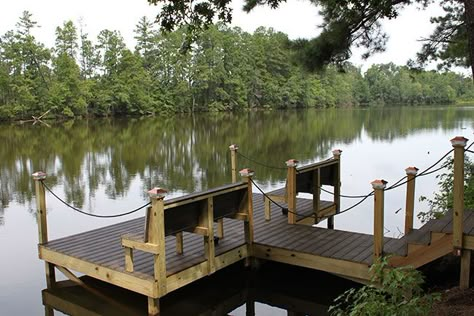 Gallery Pond Docks, Pond Dock, Small Dock, Lake Landscaping, Floating Docks, Dock Ideas, Farm Pond, Boat Docks, Fishing Dock