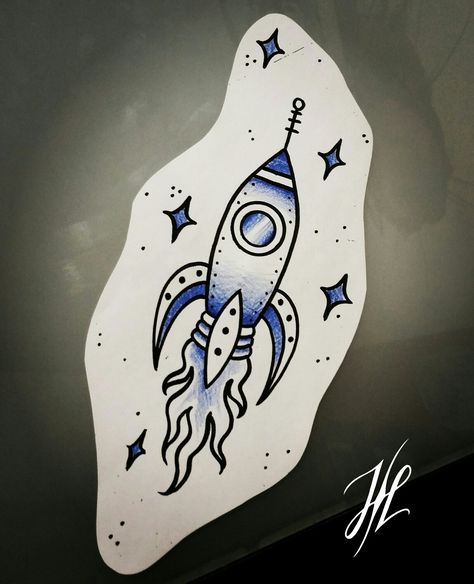 Rocket Man Tattoo, Traditional Rocket Tattoo, Space Rocket Tattoo, Rocketship Tattoo, Rocket Ship Tattoo, Infinity Tattoo Ideas, Spaceship Tattoo, Thigh Tattoo Men, Rocket Tattoo