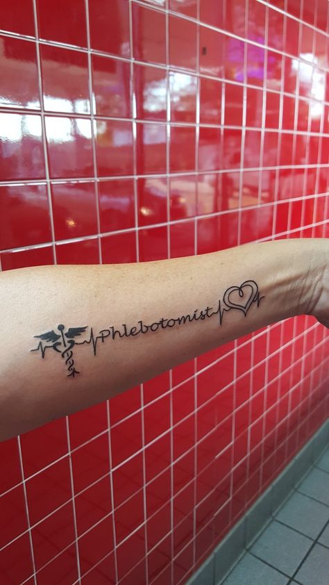 Phlebotomy Tattoo Ideas, Phlebotomist Tattoo, Phlebotomy Tattoo, Eyebrow Tattoo Removal, Beach Tattoos, Strong Tattoos, Nurse Tattoo, Medical Tattoo, Ring Finger Tattoos