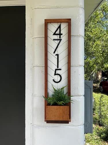 Fairview Customizable Vertical Address Sign Planter for your House, Vertical House Numbers Plaque for Outside Home, House Numbers Address Plaque, Modern House Number Sign, Waterproof Address Numbers House Number Ideas Outdoor, Unique House Numbers, Freestanding Deck, Modern House Numbers Sign, Porch Wall Decor, House Numbers Diy, Ceramic House Numbers, Custom House Numbers, Modern House Number