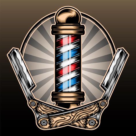 Barber Shop Pictures, Barber Shop Vintage, Barber Shop Pole, Barber Shop Interior, Barber Tattoo, Barber Equipment, Barber Logo, Barbershop Design, Barber Pole