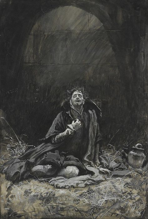 Edwin Austin Abbey Malvolio in the dungeon, 1891 Raphaelite Paintings, The Twelfth Night, Edwin Austin Abbey, Solomon Kane, Yale University Art Gallery, Twelfth Night, Yale University, Pre Raphaelite, Historical Art