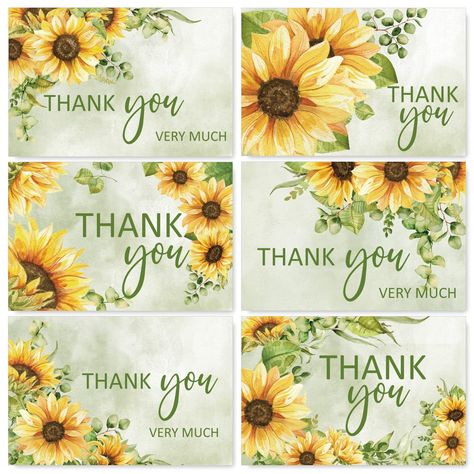 PRICES MAY VARY. The Package Includes - 30 pack thank you cards with 30pcs green envelopes and 30pcs seal stickers, sufficient to meet your different needs to give thanks. Watercolor Style - Patterned with watercolor sunflowers against green background, printed with the words of thank you, rustic and elegant, suitable for many occasions. Material & Size - Made of good quality paper, durable and fluent enough to write. Each one is 4 x 6 inch, big enough to share your personal feelings on the blan Floral Greeting Cards, Sunflower Party, Green Envelopes, Baby Shower Party Supplies, Thank You Note Cards, Summer Floral, Green Backgrounds, Shower Party, Baby Shower Parties