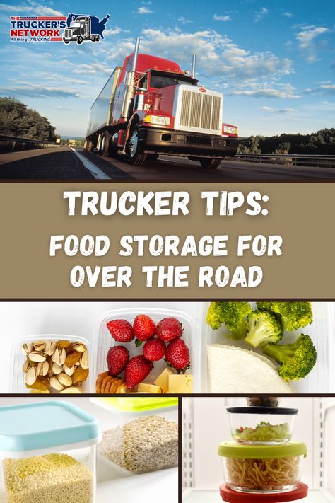 Food storage is essential in keeping your truck clean and organized. It also helps you easily see what foods you have with you on the road. Click to learn some storage ideas for long haul truck drivers. #semitruckstorage #foodstorage #foodorganization #cleanandorganized #trucking #truckertips #truckinghacks #truckdriverlifehacks #longhaultruckers #overtheroad #otr #truckersnetwork #bigrig #truckpics #truckphotos #truckorganization #howto Truckers Lunch Ideas, Meal Prep Truck Driver, Trucker Food Ideas, Long Haul Trucking Life, Healthy Snacks For Truck Drivers, Over The Road Trucker Meals, Lunch For Truck Drivers, Snacks For Truck Drivers, Trucker Hacks Truck Drivers