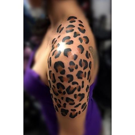 Leopard Print Tattoo Sleeve, Leopard Print Tattoo, Animal Print Tattoo, Tattoo Ideas Tumblr, Cheetah Print Tattoos, Leopard Print Tattoos, Cheetah Tattoo, Quarter Sleeve Tattoos, Leopard Tattoos