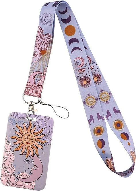 juanooo Cool Purple Lanyard Card Holder Cute Key Lanyard for Women Girls Teachers Students Aesthetic Moon Sun ID Lanyard for Keys & ID Badge : Amazon.co.uk: Stationery & Office Supplies Teacher Student Aesthetic, Students Aesthetic, Girls Teacher, Aesthetic Moon, Lanyard For Keys, Id Lanyard, Bus Card, Key Lanyard, Teacher Cards