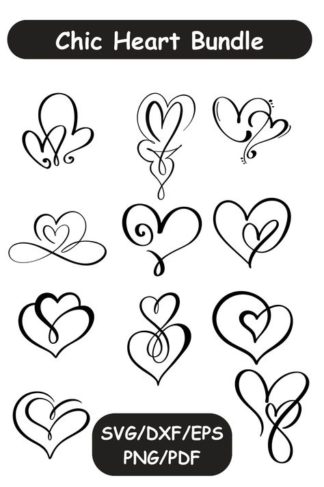 t-shirt designs for women, Chic hearts svg sgital download printable instantly DIY Different Hearts Drawing, Drawing Hearts Doodles, Fancy Heart Drawing, Heart Doodle Art Design, Heart Doodle Aesthetic, Creative Heart Drawing, Heart Design Drawing, Heart Drawing Cute, Lettering Embellishments