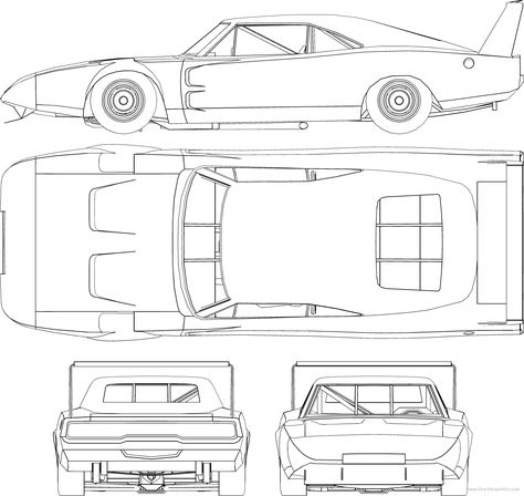 The-Blueprints.com - Blueprints > Cars > Dodge > Dodge Charger ... Car Schematic, Blueprint For 3d Modeling, Schematic Drawing, Dodge Daytona, Dodge Charger Daytona, Dodge Muscle Cars, Cool Car Drawings, Cars Coloring Pages, Gt Cars