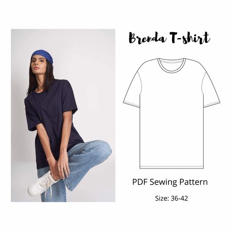 T Shirt Sewing, T Shirt Sewing Pattern, Women's Sewing Pattern, Shirt Sewing, Sewing Tops, Shirt Sewing Pattern, Clothes Sewing, Tees Pattern, Tshirt Pattern