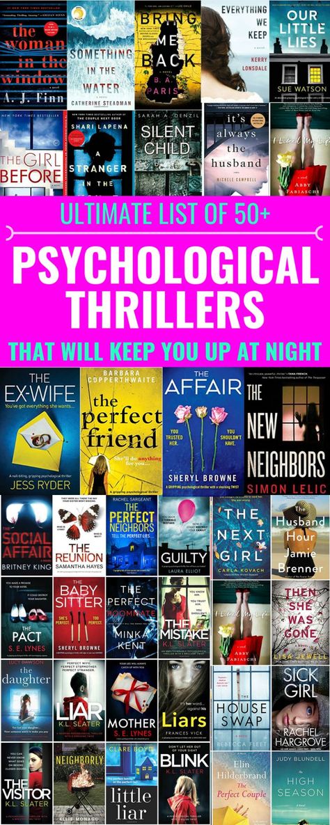 Best Psychological Thrillers Books, Good Thriller Books, Novels Books, Gillian Flynn, Liane Moriarty, Psychological Thriller, Big Little Lies, Summer Reading Lists, Gone Girl