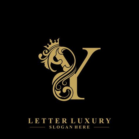 Initial Letter Y Luxury Beauty Flourishes Ornament With Crown Logo Template Y Letter Images, Y Logo Design Letter, Y Letter Logo Design, Y Letter Logo, Y Logo Design, Letter Y Logo, Letter Logotype, Y Letter, Alphabet Letters Images