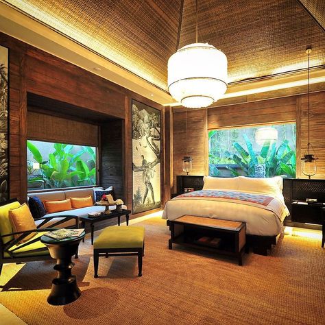 Our bedroom at the Mandapa a Ritz-Carlton Reserve resort in Ubud Bali. Photo TravelPlusStyle.com #Ubud #Hotel #Bali #Resort #Asia #holiday #vacation #Indonesia #travel #nofilter #luxury #balinese #interiordesign #lxuryhotel #RitzCarlton #Mandapa #sparesort #MandapaReserve #RitzCarltonMandapa #RitzCarltonReserve #island #Bali #bedroom #TravelPhoto #TravelStyle #luxurytravel #wanderlust #instatravel #travelgram #villa #RCReserve by travelplusstyle Balinese Interior, Hotel Bali, Balinese Decor, Holiday Bedroom, Resort Interior, Bali Hotels, Ubud Bali, Bedroom Hotel, Luxury Accommodation