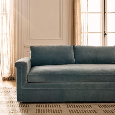 Ceva 103" Light Blue Performance Velvet Sofa + Reviews | CB2 Light Blue Couches, Blue Velvet Sofa Living Room, Light Blue Sofa, Velvet Sofa Living Room, Blue Couch Living Room, Velvet Sleeper Sofa, Blue Sectional, Blue Velvet Sofa, Geometric Pattern Rug