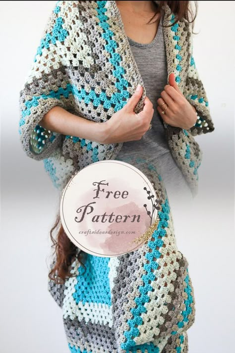 Granny Square Shrug – Free Pattern #crochet #freepattern #crochetamd #crochetpattern Crochet A Shrug, Granny Square Shrug, Crochet Shrug Pattern Free, Free Patterns Crochet, Crochet Shrug Pattern, Shrug Pattern, Free Pattern Crochet, Granny Square Pattern, Crochet Patterns Ideas