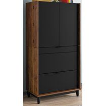 Wade Logan® Barta Secretary Desk | Wayfair Computer Cabinet, Armoire Desk, Desk Cabinet, Cork Bulletin Boards, Secretary Desk, Hanging Files, Secretary Desks, Cord Management, Low Shelves