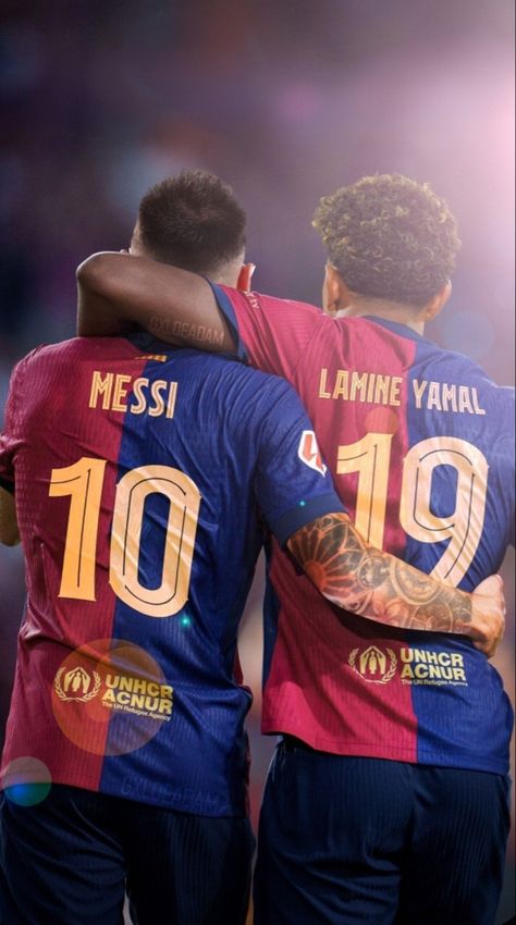 Football Duo Wallpaper, Football Wallpaper Barcelona, Messi With Barcelona, Messi In Barcelona, Yamal Barcelona, Messi Fcb, Messi Barca, Barcelona Club, Barcelona Wallpaper