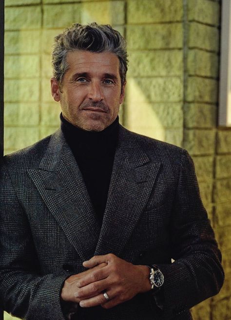 PATRICK DEMPSEY - photographed Dennis Leupold by for L’Officiel Argentina December 2023/January 2024 issue Patrick Dempsy, Grey Hair Men, Jennifer Aniston Hair, Dark Sense Of Humor, Bad Picture, Patrick Dempsey, December 2023, January 2024, Yours Truly