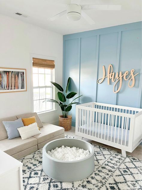 Wooden Name Sign 12 to 55 Wide … curated on LTK Beach Cottage Nursery, Ocean Themes Nursery, Toddler Boy Surf Room, Coastal Baby Room Bloxburg, Coastal Nursery Bloxburg, Surf Boys Room, Coastal Nursery Ideas, Baby Boy Themes Nursery, Ocean Nursery Boy