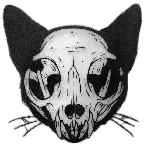 Cat Skeleton Tattoo, Cat Skull Art, Cat Head Tattoo, Cat With Horns, Cat Skull Tattoo, Cat Skeleton, Creepy Cat, Skeleton Tattoos, Sketchbook Inspo