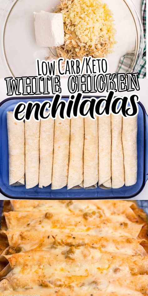 Keto Enchiladas, Healthy Low Carb Dinners, White Chicken Enchiladas, Low Carb Low Fat Recipes, Low Carb Low Sugar, Recetas Keto, Losing 40 Pounds, Low Carb Diet Recipes, Healthy Low Carb Recipes