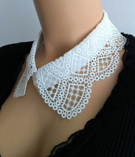 Stylish Detachable Black Lace Bib Collars Woman Neck - Etsy Turkey Woman Neck, Shoulder Necklace, Bib Collar, Neck Accessories, Collar And Cuff, Formal Wear, Black Lace, Crochet Necklace, Style Casual