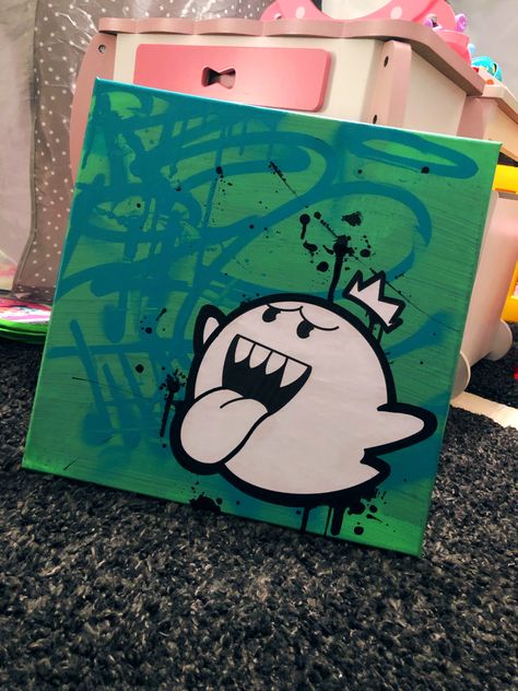 Cartoon Graffiti Art, Graffiti Style Art Design, Easy Graffiti Drawings Street Art, Grafitti Art Ideas Design, Sticker Art Graffiti, Graffiti Illustrations, Easy Grafitti Art, Hiphop Painting, Ghost Graffiti