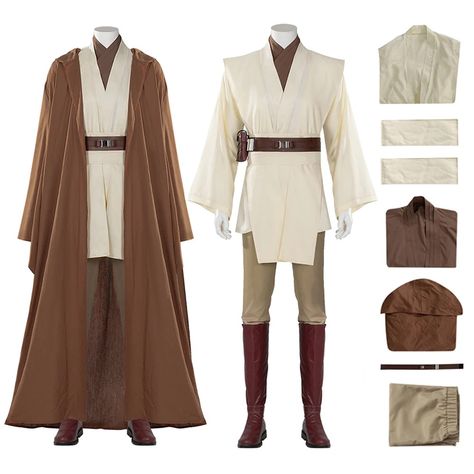 Obi Wan Kenobi Costume, Disfraz Star Wars, Jedi Outfit, Black And Red Suit, Jedi Robe, Jedi Cosplay, Jedi Costume, Robin Costume, Black Widow Cosplay