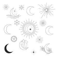 121 Boho Elegant Sun And Vintage Moon Tattoo Illustrations & Clip Art - iStock Vintage Moon Tattoo, Moon Tattoo Wrist, Half Moon Tattoo, Moon Half, Wrist Tattoo Cover Up, Celestial Tattoo, Half Sun, Moon Tattoo Designs, Sun Tattoos