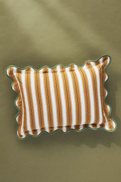 Scalloped Cushion, British Countryside Aesthetic, Scalloped Pillow, Matilda Goad, House Shopping, Plaid Rug, Countryside Style, Orange Grove, Anthropologie Uk