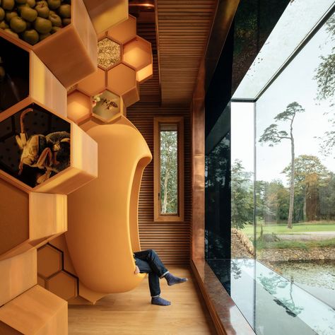 Invisible Studio installs Beezantium for bees at The Newt in Somerset hotel Floating Pavilion, Climate Adaptation, Clad Home, Bee Hotel, Bee Colony, Honey Shop, Hotel Owner, Studio Build, Bee House