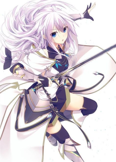 Shojo Anime, Arte Do Kawaii, 다크 판타지, Anime Warrior, Warrior Girl, Anime Angel, Anime Kawaii, An Anime, White Hair