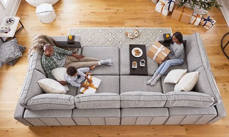 The 9 Best Modular Pit Sectional Sofas for Relaxing at Home Modular Sofa Pit, High Sofas Couch, Large U Sectional Sofa, Sectional Modular Sofa, Two Chase Couch, Modular Pit Sectional Sofa, Mix Couches Living Rooms, Movable Sectional Couch, Movie Room Couch Ideas