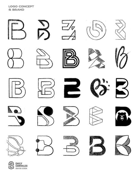 B Alphabet Design Beautiful, B Design Letter, Alphabet Patterns Letters, B Logo Design Ideas, Logo Sara, B Typography, Fonts Design Ideas, Alphabets Design, B Letter Design